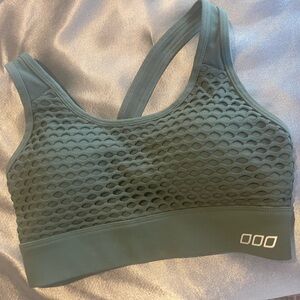 Lorna Jane Olive Green Cross-back Mesh Sports Bra (Never Worn)